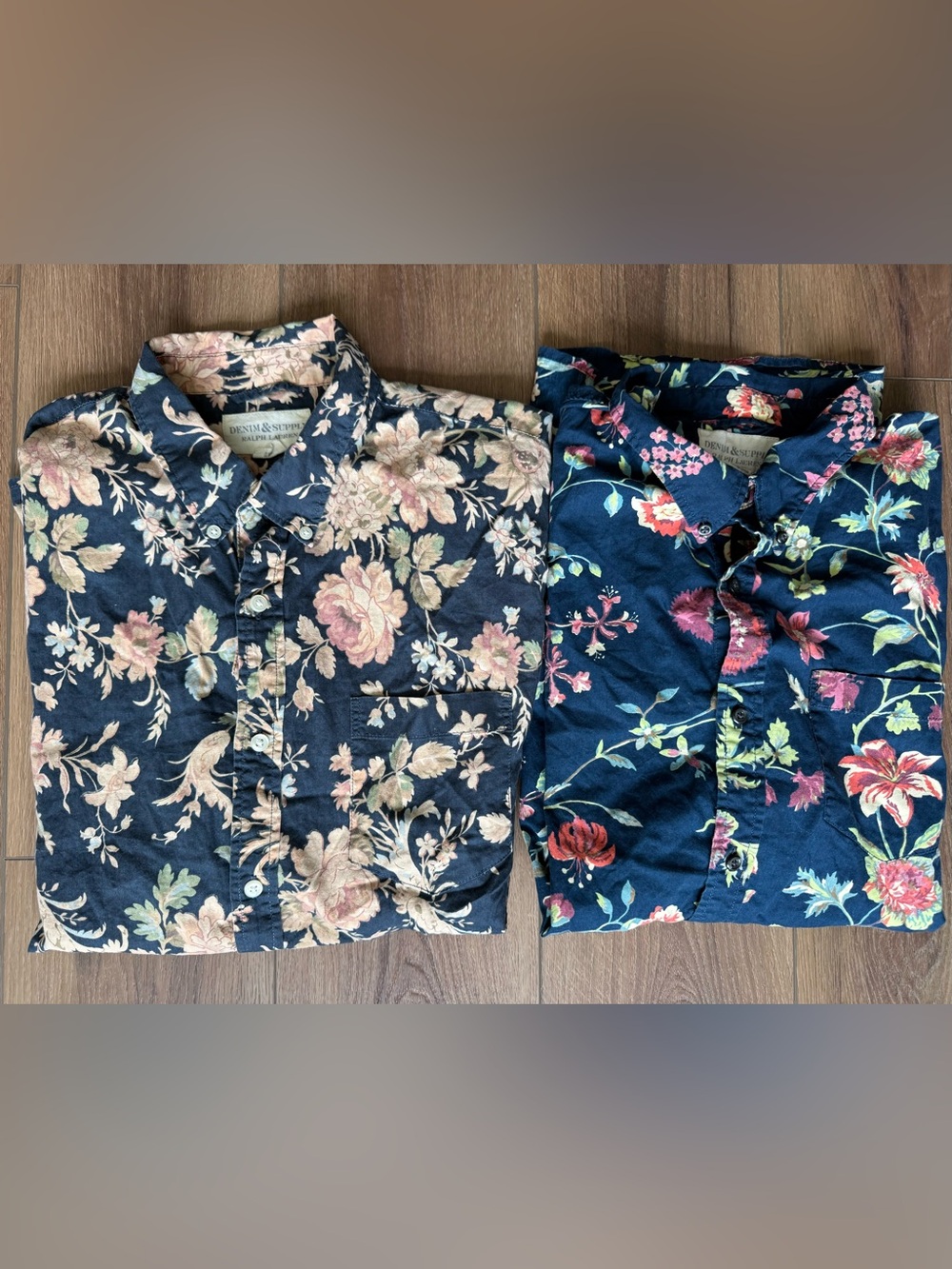 Denim & Supply Ralph Lauren Lot Of 2 Mens Hawaiian AOP S/Sleeve Shirt Size XL